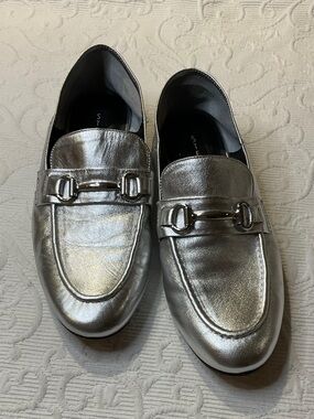 Steven By Steve Madden Metallic Silver Women's Loafers. 8.5